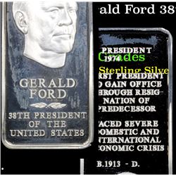 Gerald Ford 38th President Danbury Mint 1oz .925 Fine Sterling Silver Bar