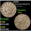 Image 1 : 1829 Coronet Head Large Cent 1c Grades vf+