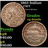 Image 1 : 1863 Indian Civil War Token 1c Grades vg details