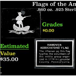 Flags of the American Revolution Franklin Mint Set Hanover Associates Flag 365 Grams Sterling Silver