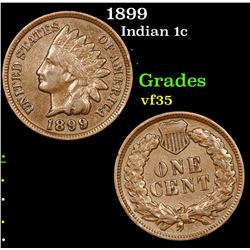 1899 Indian Cent 1c Grades vf++