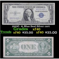 1935G  $1 Blue Seal Silver cert Grades xf