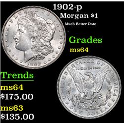 1902-p Morgan Dollar $1 Grades Choice Unc