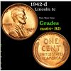 Image 1 : 1942-d Lincoln Cent 1c Grades Choice+ Unc RD