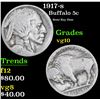 Image 1 : 1917-s Buffalo Nickel 5c Grades vg+