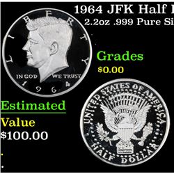 1964 JFK Half Dollar Tribute Silver Round 2.2oz .999 Pure Silver
