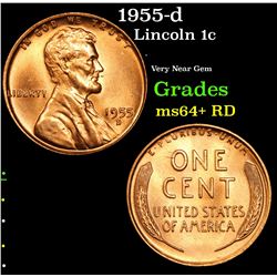 1955-d Lincoln Cent 1c Grades Choice+ Unc RD