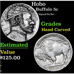Hobo Buffalo Nickel 5c Grades Hand Carved