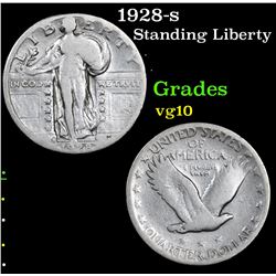 1928-s Standing Liberty Quarter 25c Grades vg+