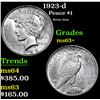 Image 1 : 1923-d Peace Dollar $1 Grades Select+ Unc