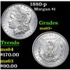 Image 1 : 1880-p Morgan Dollar $1 Grades Select+ Unc