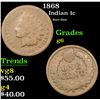 Image 1 : 1868 Indian Cent 1c Grades g+