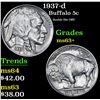 Image 1 : 1937-d Buffalo Nickel 5c Grades Select+ Unc