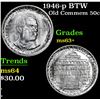 Image 1 : 1946-p BTW Old Commem Half Dollar 50c Grades Select+ Unc