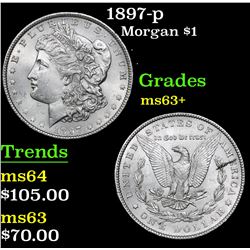 1897-p Morgan Dollar $1 Grades Select+ Unc