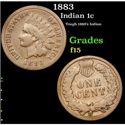 1883 Indian Cent 1c Grades f+