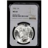 Image 2 : NGC 1922-p Peace Dollar $1 Graded ms64 By NGC