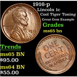 1916-p Lincoln Cent 1c Grades Gem++ Proof rd