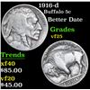 Image 1 : 1916-d Buffalo Nickel 5c Grades vf+