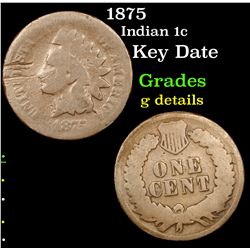 1875 Indian Cent 1c Grades g details