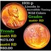Image 1 : 1931-p Lincoln Cent 1c Grades Choice+ Unc RD