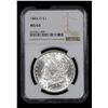 Image 2 : NGC 1884-o Morgan Dollar $1 Graded ms64 By NGC