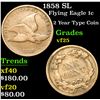 Image 1 : 1858 SL Flying Eagle Cent 1c Grades vf+