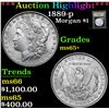 Image 1 : ***Auction Highlight*** 1889-p Morgan Dollar $1 Graded GEM+ Unc By USCG (fc)