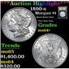 Image 1 : ***Auction Highlight*** 1890-s Morgan Dollar $1 Graded Choice+ Unc By USCG (fc)