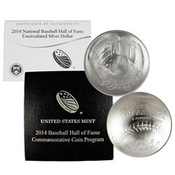 2014 Baseball Hall Of Fame Proof Commem Box & COA  Modern Commem Dollar $1 Grades ms70, Perfection