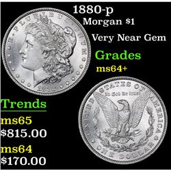 1880-p Morgan Dollar $1 Grades Choice+ Unc