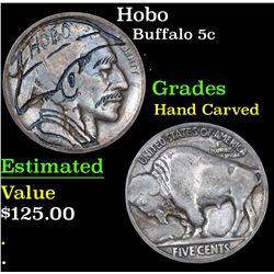 Hobo Buffalo Nickel 5c Grades Hand Carved