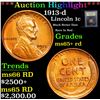 Image 1 : ***Auction Highlight*** 1913-d Lincoln Cent 1c Graded Gem+ Unc RD By USCG (fc)