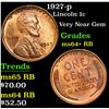 Image 1 : 1927-p Lincoln Cent 1c Grades Choice+ Unc RB