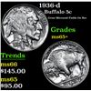Image 1 : 1936-d Buffalo Nickel 5c Grades GEM+ Unc