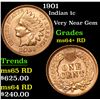 Image 1 : 1901 Indian Cent 1c Grades Choice+ Unc RD