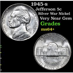 1945-s Jefferson Nickel 5c Grades Choice+ Unc