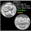 Image 1 : 1945-s Jefferson Nickel 5c Grades Choice+ Unc