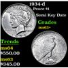 Image 1 : 1934-d Peace Dollar $1 Grades Select+ Unc