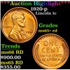 Image 1 : ***Auction Highlight*** 1920-p Lincoln Cent 1c Graded Gem+ Unc RD By USCG (fc)