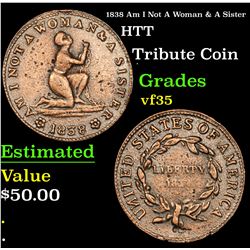 1838 Am I Not A Woman & A Sister Hard Times Token 1c Grades vf++