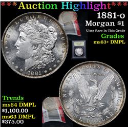 ***Auction Highlight*** 1881-o Morgan Dollar $1 Graded Select Unc+ DMPL By USCG (fc)
