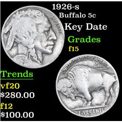 1926-s Buffalo Nickel 5c Grades f+