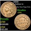 Image 1 : 1859 Indian Cent 1c Grades vf++