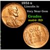 Image 1 : 1951-s Lincoln Cent 1c Grades Choice+ Unc RD