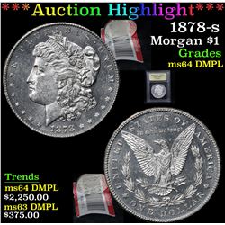 ***Auction Highlight*** 1878-s Morgan Dollar $1 Graded Choice Unc DMPL By USCG (fc)