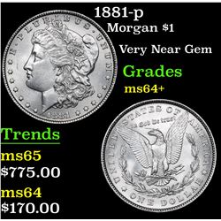 1881-p Morgan Dollar $1 Grades Choice+ Unc