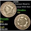 Image 1 : 1828 Coronet Head Large Cent 1c Grades f, fine