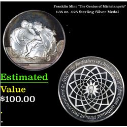 Franklin Mint "The Genius of Michelangelo" 1.35 oz. .925 Sterling Silver Medal