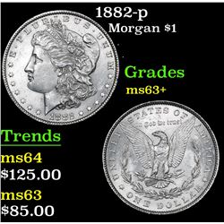 1882-p Morgan Dollar $1 Grades Select+ Unc